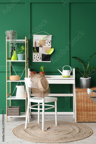 Interior of workshop with g...