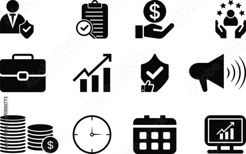 business and finance icon set