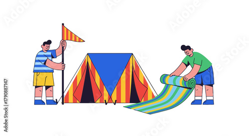 Camping Preparation: Constructing A Tent for Adventurous Recreational Summer Weekend Getaways