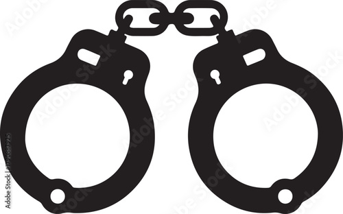 silhouette of handcuffs icon vector illustration