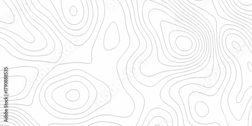 Topographic map background geographic line map with seamless ornament design. The black on white contours vector topography stylized height of the lines map.