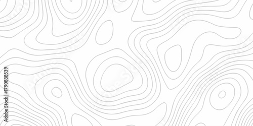 Topographic map background geographic line map with seamless ornament design. The black on white contours vector topography stylized height of the lines map.