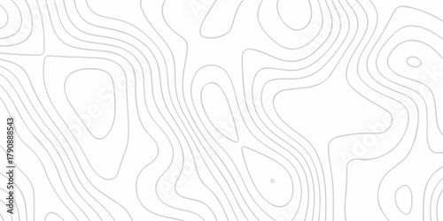 Topographic map background geographic line map with seamless ornament design. The black on white contours vector topography stylized height of the lines map.