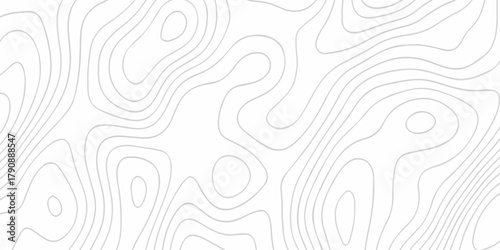 Topographic map background geographic line map with seamless ornament design. The black on white contours vector topography stylized height of the lines map.