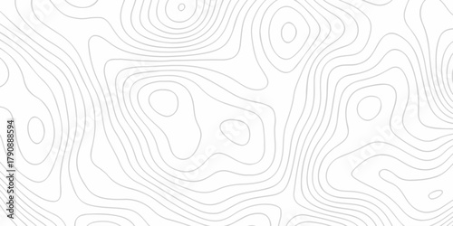 Topographic map background geographic line map with seamless ornament design. The black on white contours vector topography stylized height of the lines map.
