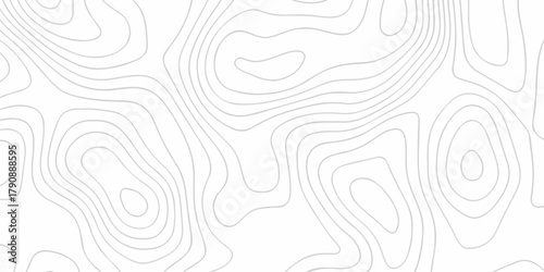 Topographic map background geographic line map with seamless ornament design. The black on white contours vector topography stylized height of the lines map.