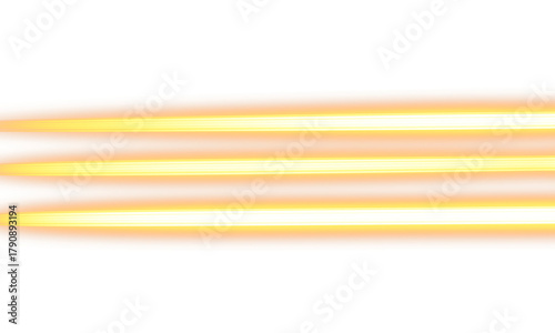 Laser beams, horizontal gold light rays streaks.