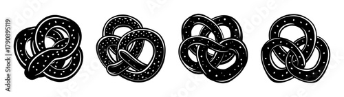 Delicious salted pretzel snack vector illustration for bakery menu and food design projects