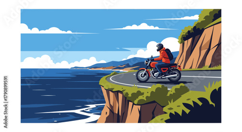Coastal Motorcycle Ride: A Scenic Adventure Along The Cliffside Road with a Rider