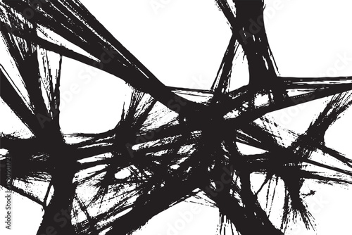 Abstract Intersecting Black Ink Brush Strokes Web Graphic