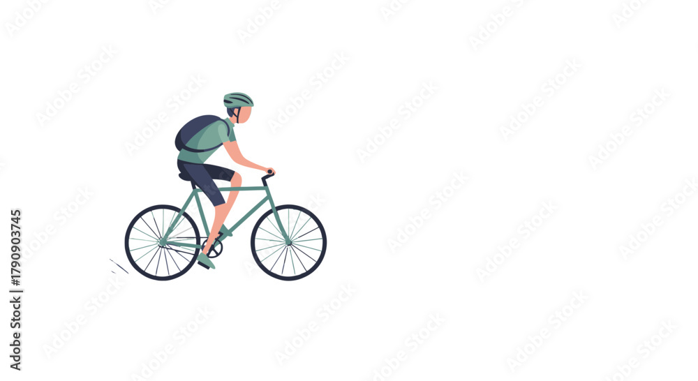 Obraz premium Cyclist Cycling In Minimalist Style Amidst The Black Background