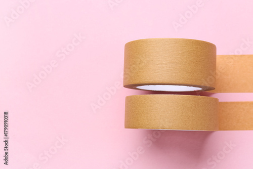 Rolls of brown masking tape...