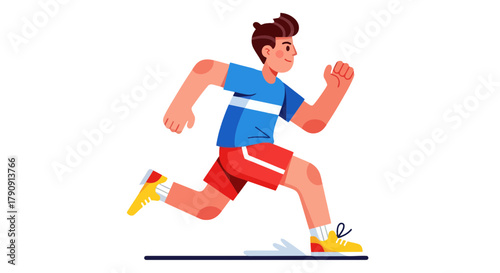 Energetic Athlete in Motion: Running Towards Victory or a Fitness Goal