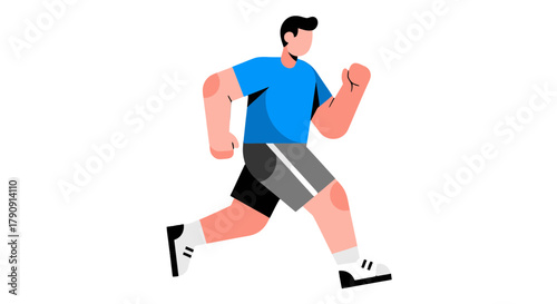 Energetic Athlete Sprinting Through Void Creating a Sense of Motion and Drive