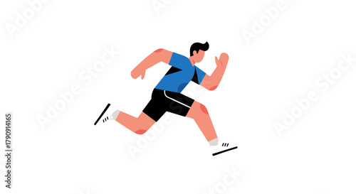 Energetic Athlete Sprinting With Determination Against A Solid Black Background