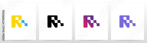 Square Connected Negative Space Letter Logo Design N