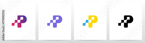 Square Connected Negative Space Letter Logo Design P