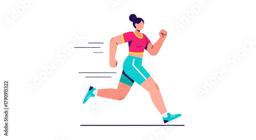 Energetic Runner Sprinting Across Frame Depicting Speed and Movement on Black Background