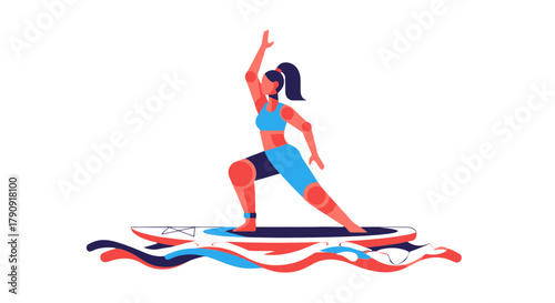 Woman Practicing Yoga Pose On Water, Silhouetted Against a Black Background