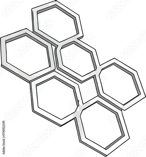 Honeycomb pattern design for modern architecture, creating a geometric statement with stylish modular shapes and versatile building materials