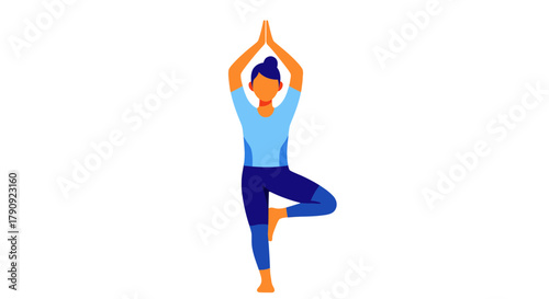 Woman In Yoga Pose Isolated, Balanced, Calm, And Achieving Emotional Well-Being