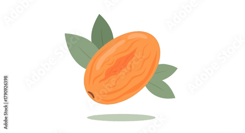 Vibrant Illustrated Fruit Composition Featuring Leaves on a Plain Black Backdrop