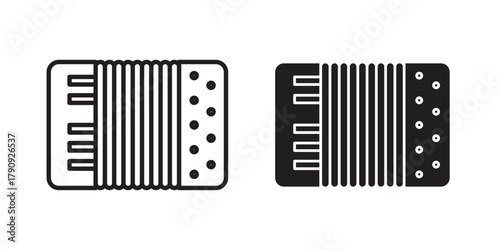 Quadro su tela Accordion icon Illustrations, thin line symbol - editable stroke