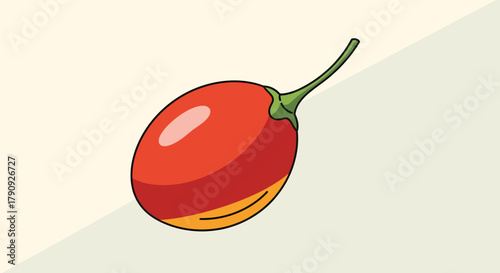 Vibrant Illustrated Tamarillo: A Detailed Depiction of the Exotic Tree Tomato Fruit