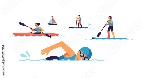 Water Sport Activities: Kayaking, Swimming, and Paddleboarding Under the Midnight Sky