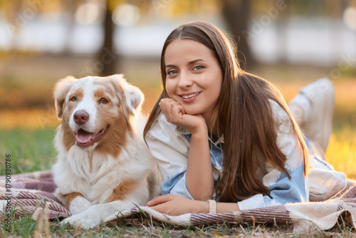 Young woman with cute Austr...