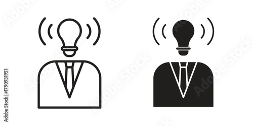 Brand awareness icon Illustrations, thin line symbol - editable stroke