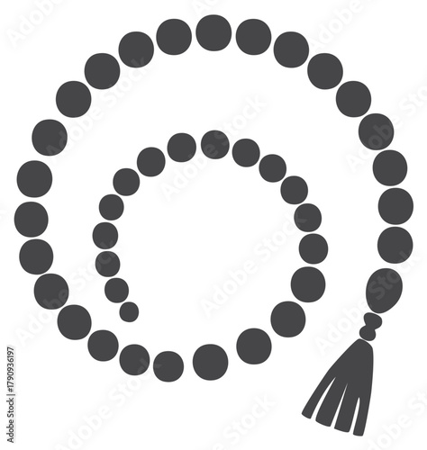 Spiritual Prayer Beads Rosary with Tassel in Swirling Spiral Pattern