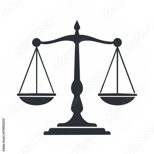 Justice balance scales icon representing law equality fairness and impartial legal decision making