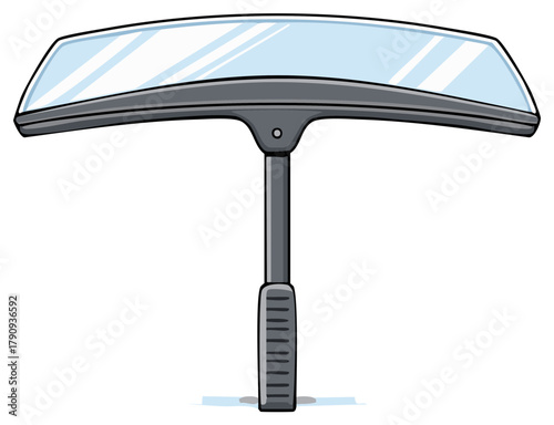 Handheld Squeegee Illustration for Cleaning Glass Surfaces, Showers, Windows and Other Smooth Surfaces
