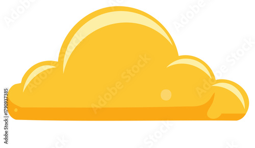 Cartoon Golden Cloud Illustration Icon Weather Sky Elements Design Graphic