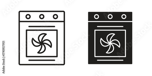 Konstfotografi Convection turbofan stove icon Illustrations, thin line symbol - editable stroke