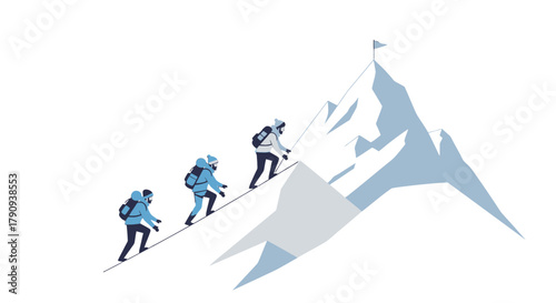 Triumphant Ascent Depicting Determination and Persistence to Achieve Summit Success