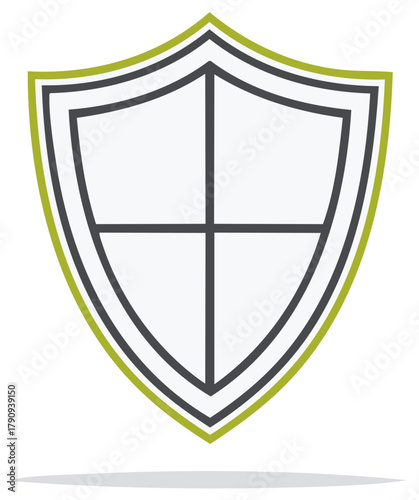 Free Download Shield icon with green and gray outline protection symbol - GFXLoad