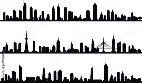 Group of people silhouette standing in line, diverse crowd vector, community teamwork illustration design