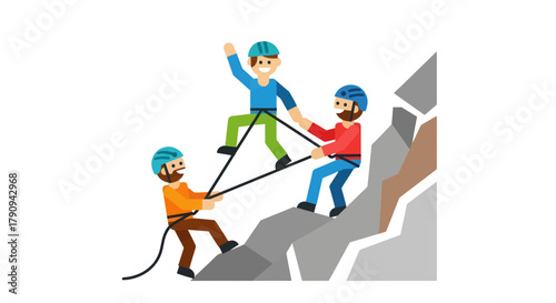 Teamwork And Support in Mountain Climbing Representing Cooperation and Achievement