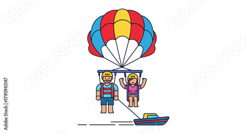 Thrilling Watersport Adventure Depicting Parasailing Above a Dark And Solid Black Setting