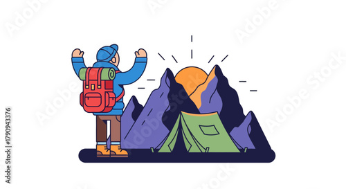 Thrilling Adventure: A Visual Symphony of Hiking, Camping, and Majestic Mountain Peaks