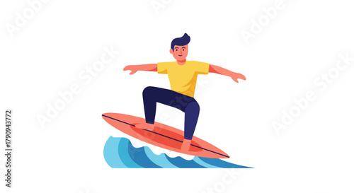 Thrilling Moment Of A Surfer Riding The Incredible Ocean Wave With Style