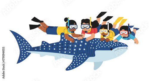 Thrilling Snorkeling Adventure: Humans Joyfully Interacting With Graceful Whale Shark