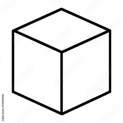 Cube Outline Vector Icon for Logical Thinking and Education Structure
