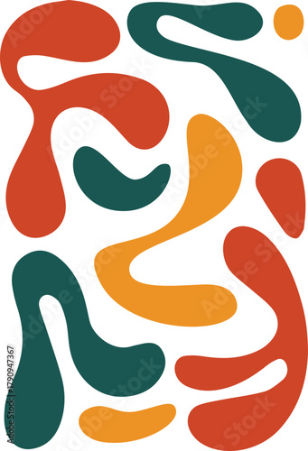 COLOR FUL hand drawn greasy drops liquid shapes background 