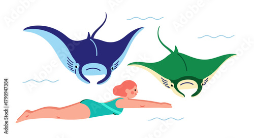 Swimming With Radiant Manta Rays And Exploring The Oceanic Depths In Deep Waters