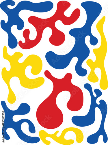 COLOR FUL hand drawn greasy drops liquid shapes background 