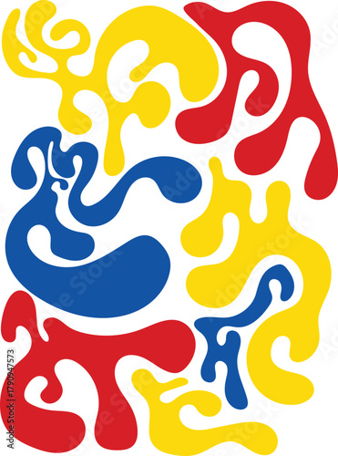 COLOR FUL hand drawn greasy drops liquid shapes background 