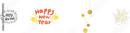 HAPPY NEW YEAR 2026 black vector brush Happy New Year 2026 banner with colorful fireworks